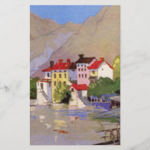 Vintages Badeort Italien Tourismus Briefpapier