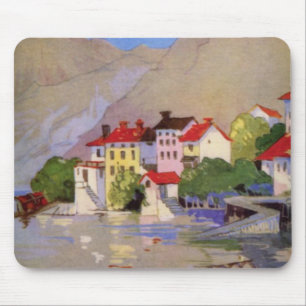 Vintages Badeort Italien Tourismus Mousepad