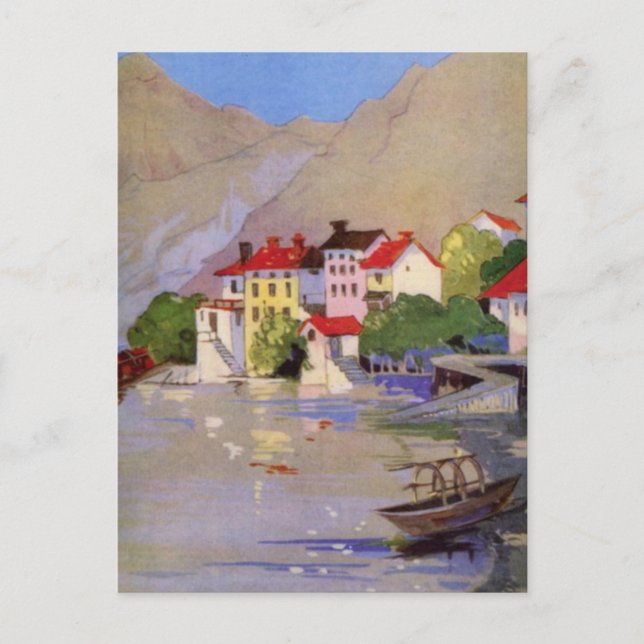 Vintages Badeort Italien Tourismus Postkarte (Vorderseite)