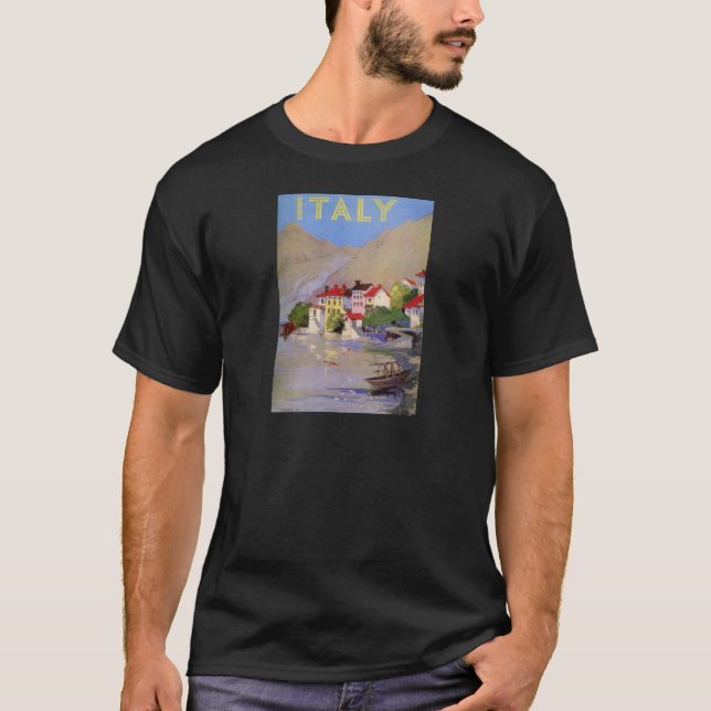 Vintages Badeort Italien Tourismus T-Shirt (Vorderseite)
