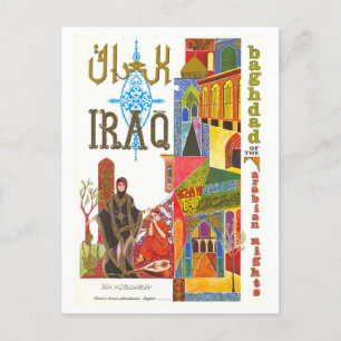 Vintages Baghdad Iraq Travel Poster Postkarte