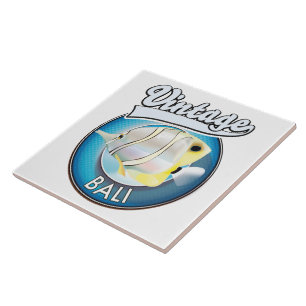 Vintages Bali Retro-Logo Fliese