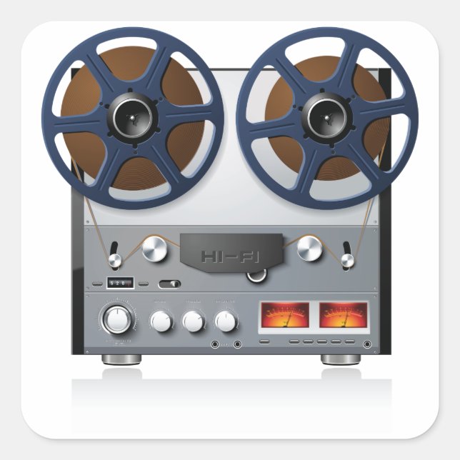 Vintages Banddeck Quadratischer Aufkleber (Vorderseite)