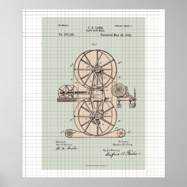 Vintages Bandsägeblätter Poster (Vorne)