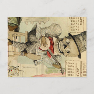 Vintages Banjo, das Skelett spielt Postkarte