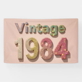 Vintages Banner aus dem Jahr 1984: Glitternde Erin