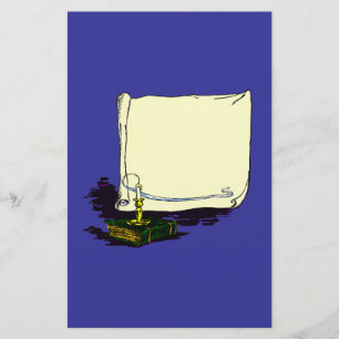 Vintages Banner und Buch mit Kerzenvorlage Flyer