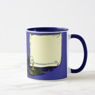 Vintages Banner und Buch mit Kerzenvorlage Tasse