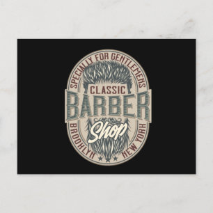 Vintages Barbershop-Logo Postkarte