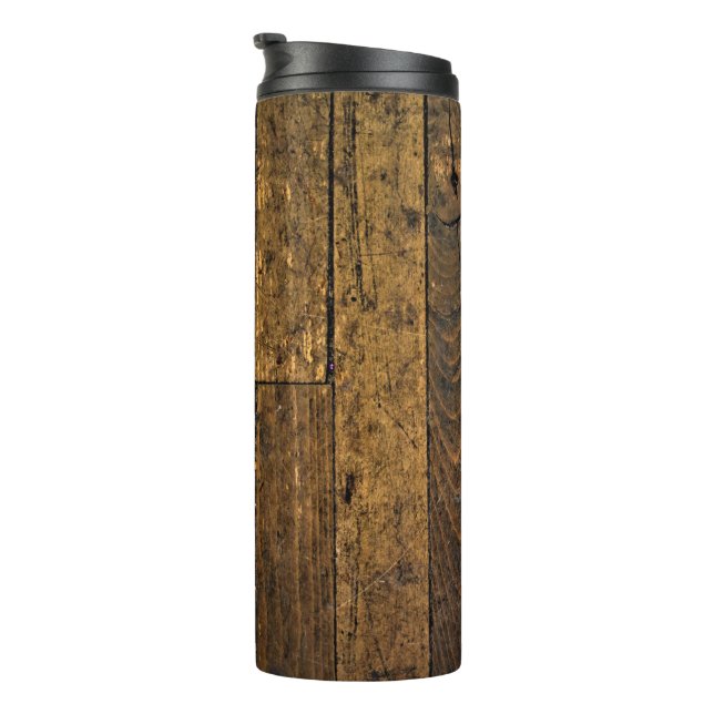 Vintages Bare Wood Panel Thermosbecher (Nach rechts gedreht)