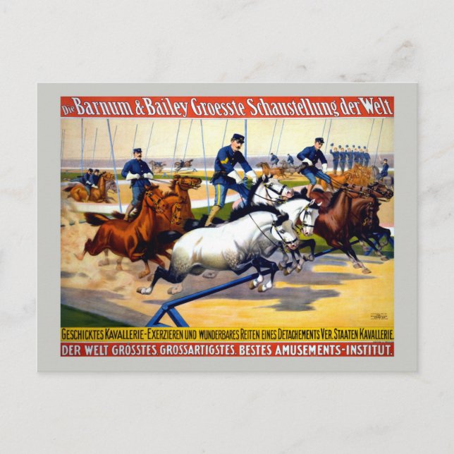 Vintages Barnum, Bailey Bester Zirkus Postkarte (Vorderseite)