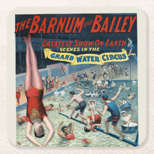 Vintages Barnum & Bailey Circus Poster Rechteckiger Pappuntersetzer