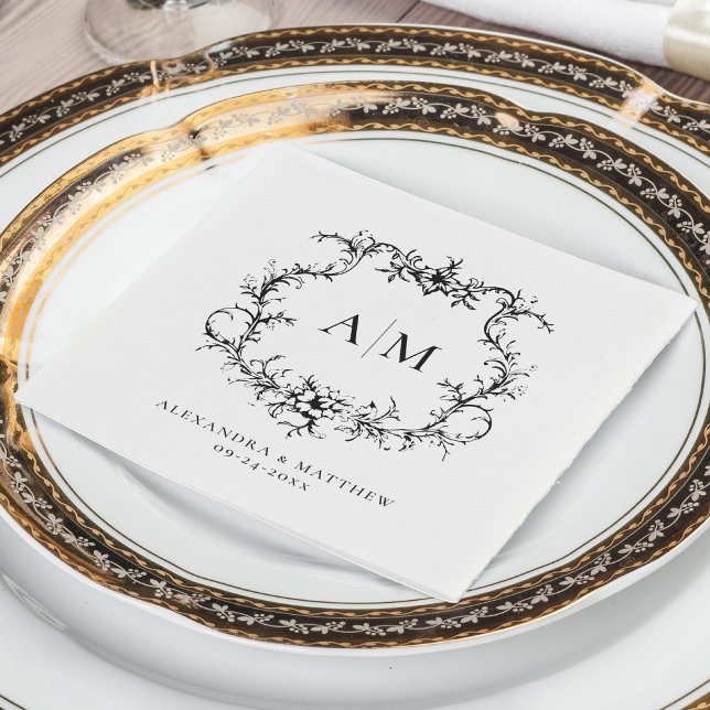 Vintages barocke Wappen Viktorianisch Hochzeit Serviette (Von Creator hochgeladen)