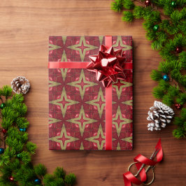 Vintages Barockrot und Gold Geschenkpapier