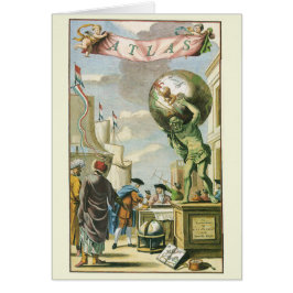 Vintages Barockzeitalter Atlas Frontispiece Weltgl