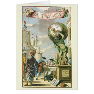 Vintages Barockzeitalter Atlas Frontispiece Weltgl