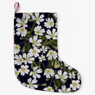 Vintages, barusloses Blumenmuster mit weißem Feld Kleiner Weihnachtsstrumpf