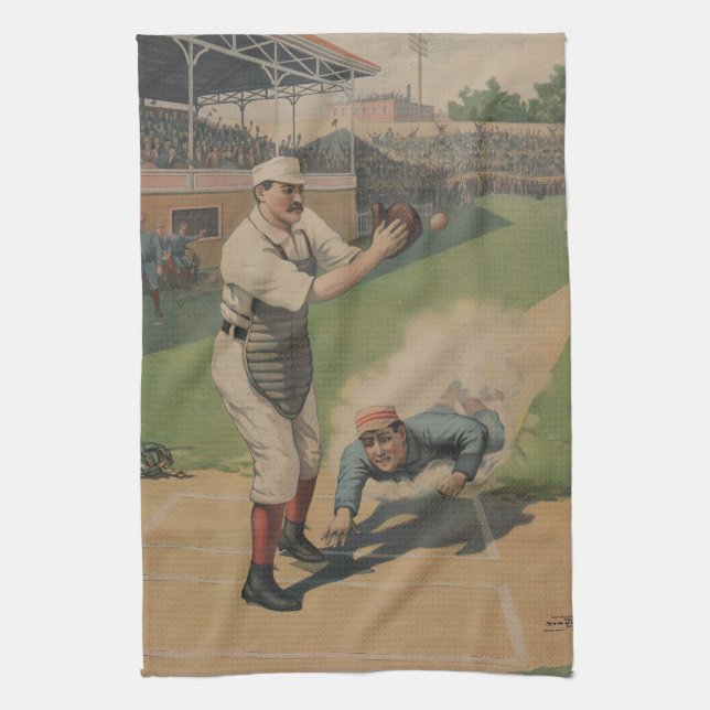 Vintages Baseball-Amerikaner MoJo Küchen-Tuch Handtuch (Vertikal)