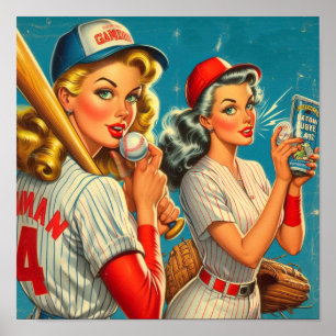 Vintages Baseball-Button-Ups Poster