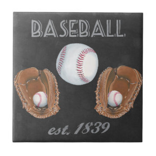 Vintages Baseball-Chalkboard-Design Fliese