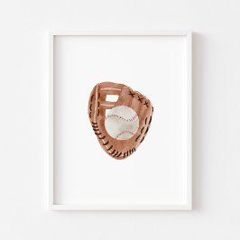 Vintages Baseball-Handschuhposter Poster