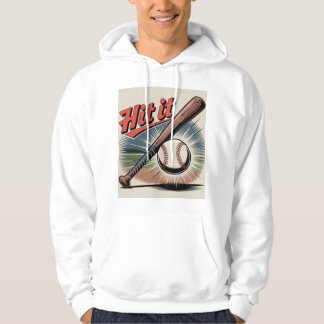 Vintages Baseball "Hit It" Grafik - Retro Sports Hoodie