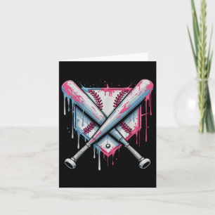 Vintages Baseball Ice Cream Zuhause Plate Tropfen  Karte