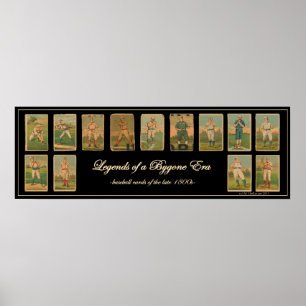 Vintages Baseball-Karte Antiquitätenposter Poster