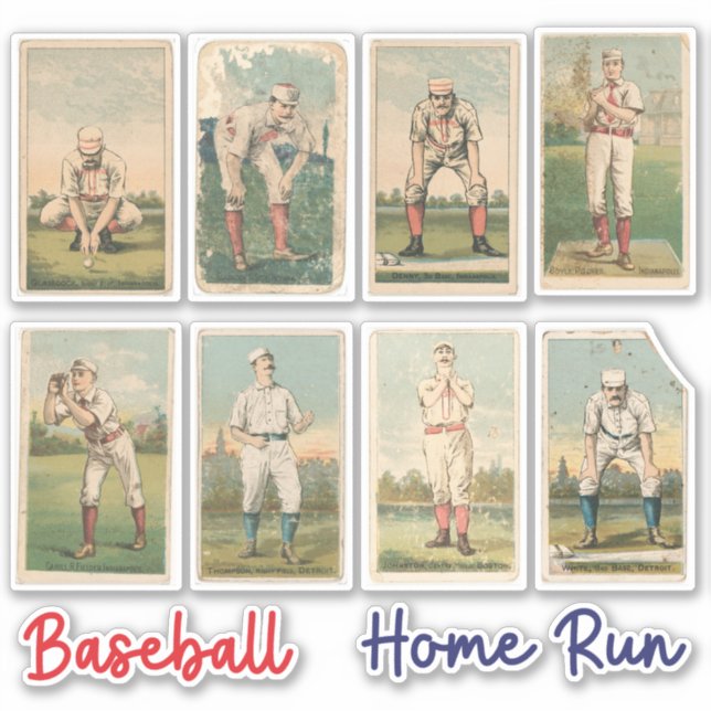 Vintages Baseball-Kartenbuch Aufkleber (Vorderseite)
