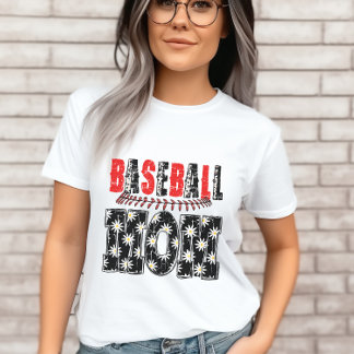 Vintages Baseball-Mama-bedrücktes Blumenmuster T-Shirt