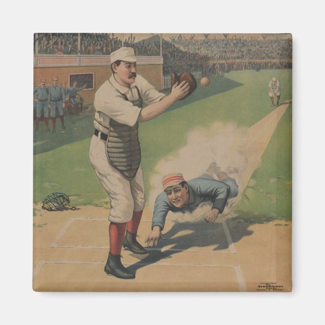 Vintages Baseball-Poster-Magnet Magnet (Vorne)