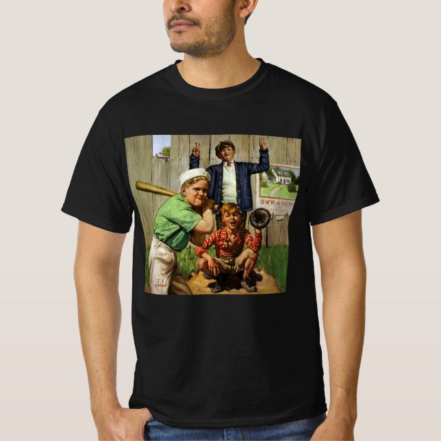 Vintages Baseball-Spiel, Kinderspielplatz T-Shirt (Vorderseite)