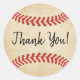 Vintages Baseball-Thema Sport All Star Vielen Dank Runder Aufkleber (Vorderseite)