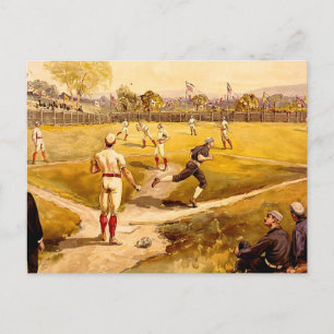 Vintages Baseballspiel Postkarte