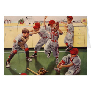 Vintages Baseballsportteam, Boys Roughhousing