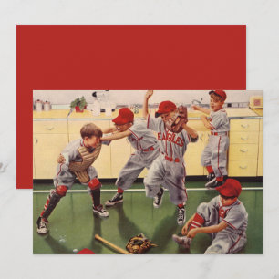 Vintages Baseballsportteam, Boys Roughhousing