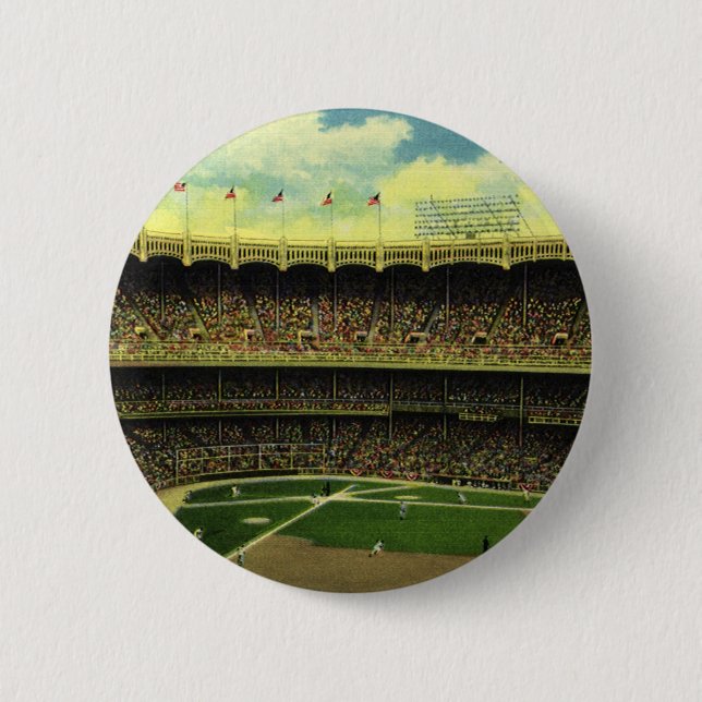 Vintages Baseballstadion Button (Vorderseite)