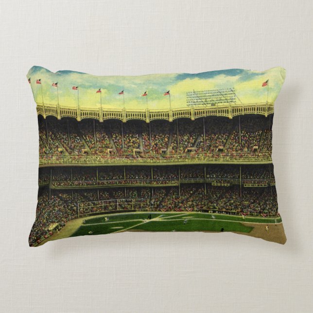 Vintages Baseballstadion Dekokissen (Vorderseite)