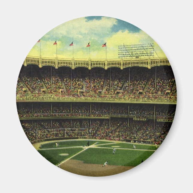 Vintages Baseballstadion Magnet (Vorne)