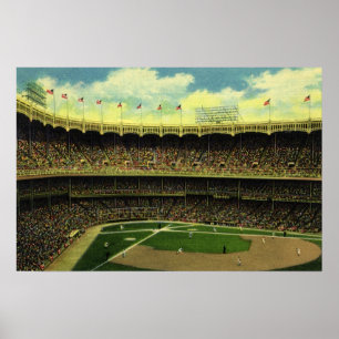 Vintages Baseballstadion Poster