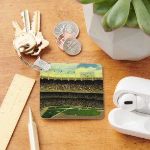 Vintages Baseballstadion Schlüsselanhänger