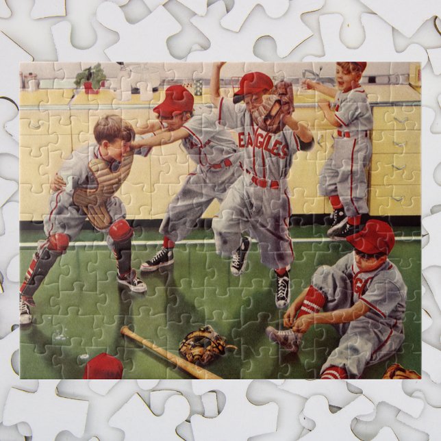 Vintages Baseballteam, Boys Roughhousing Puzzle (Von Creator hochgeladen)