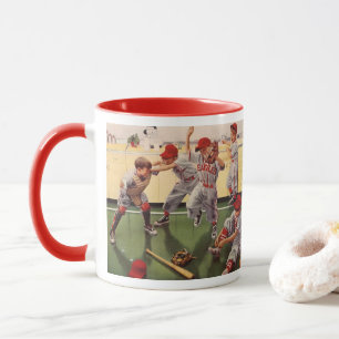 Vintages Baseballteam, Boys Roughhousing Tasse