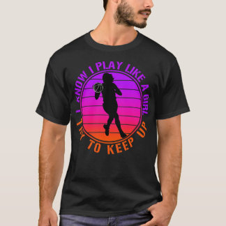 Vintages Basketballmädchen T-Shirt