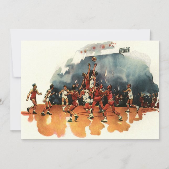 Vintages Basketballspiel, Basketballspieler (Vorderseite)