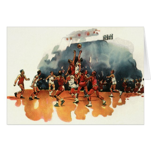 Vintages Basketballspiel, Basketballspieler (Vorderseite (Horizontal))