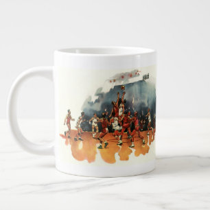 Vintages Basketballspiel, Basketballspieler Jumbo-Tasse
