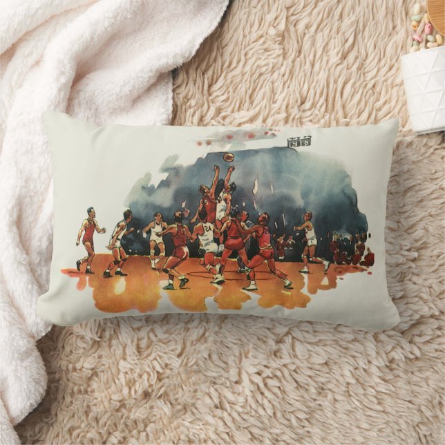 Vintages Basketballspiel, Basketballspieler Lendenkissen (Decke)