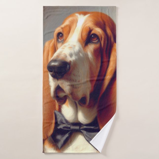 Vintages Basset-Hound-Gemälde Badehandtuch (Badehandtuch)