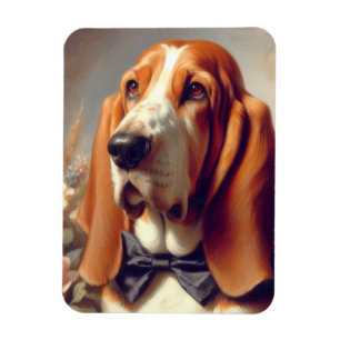 Vintages Basset-Hound-Gemälde Magnet